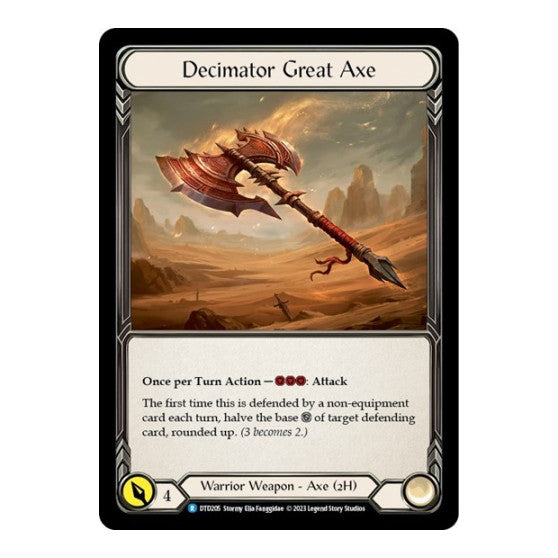 Decimator Great Axe (DTD) #DTD205 Rare (Cold Foil Lightly Played) Dusk till Dawn Flesh and Blood TCG: 2023