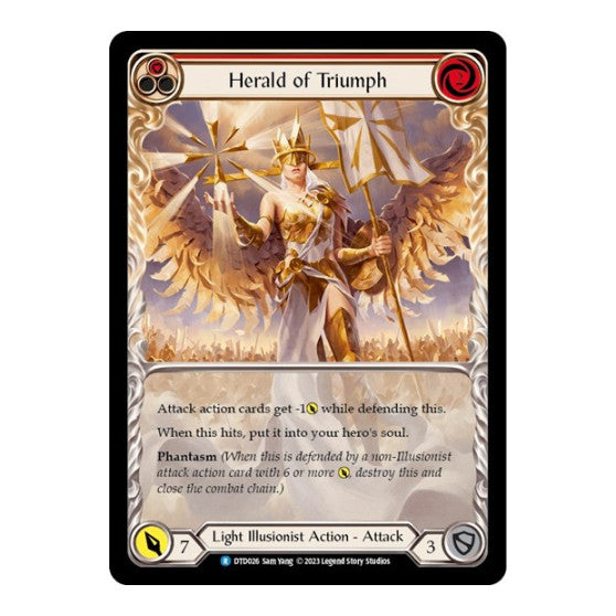 Herald of Triumph (Red) (DTD) #DTD026 Rare (Heavily Played) Dusk till Dawn Flesh and Blood TCG: 2023