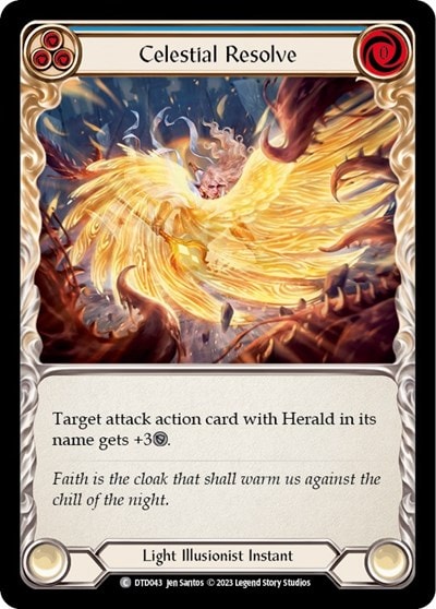 Celestial Resolve Blue (DTD) #DTD043 Common (Rainbow Foil Lightly Played) Dusk till Dawn Flesh and Blood TCG: 2023