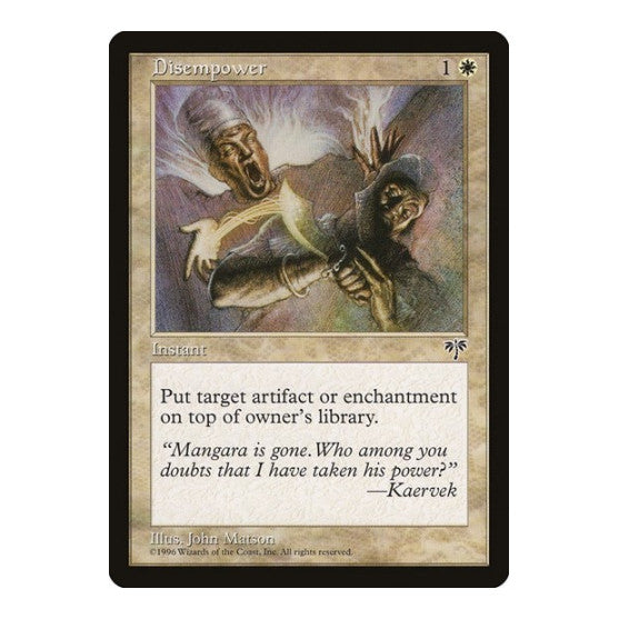 Disempower (MIR) #9 Common (Lightly Played) Mirage Magic: The Gathering: 1996