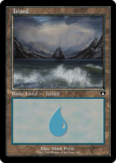 Island 442 Retro Frame (CMM) #442 Land (Foil Near Mint) Commander Masters Magic: The Gathering: 2023