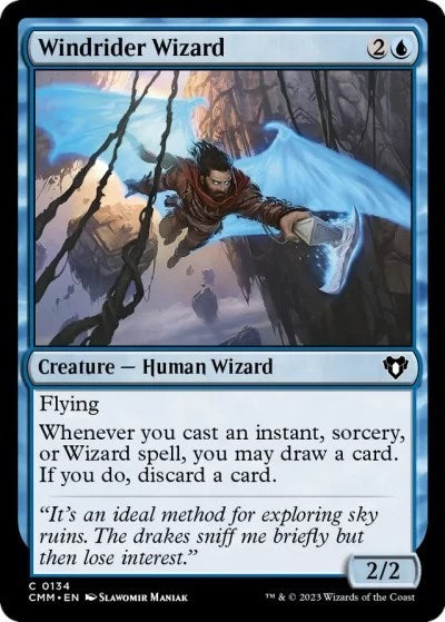 Windrider Wizard (CMM) #134 Common (Lightly Played) Commander Masters Magic: The Gathering: 2023