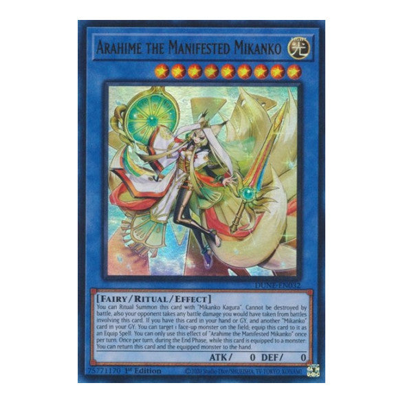 Arahime the Manifested Mikanko (DUNE) #DUNE-EN032 Ultra Rare (1st Edition Lightly Played) Duelist Nexus YuGiOh: 2023