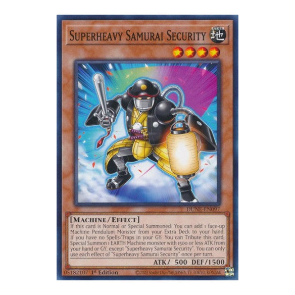 Superheavy Samurai Security (DUNE) #DUNE-EN097 Common (1st Edition Near Mint) Duelist Nexus YuGiOh: 2023