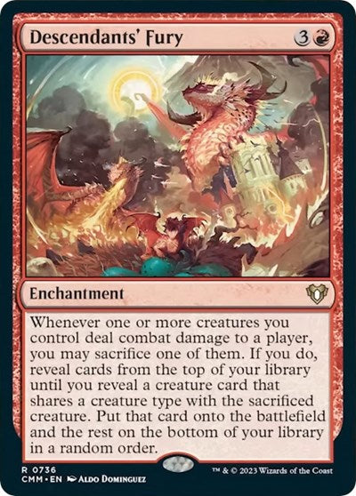 Descendants Fury (CMM) #736 Rare Commander Masters Magic: The Gathering: 2023