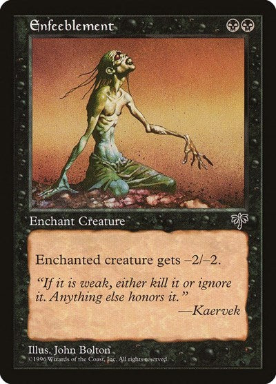 Enfeeblement (MIR) #121 Common (Lightly Played) Mirage Magic: The Gathering: 1996