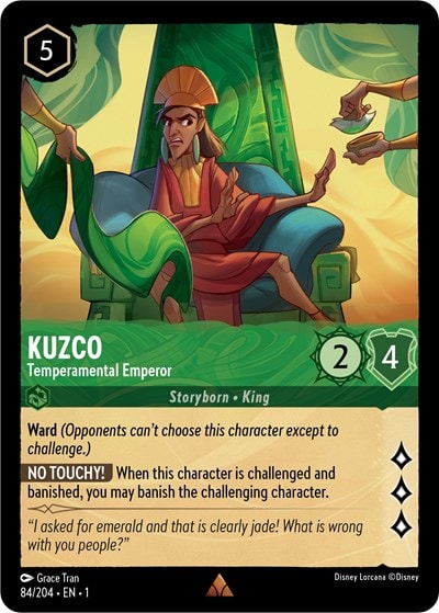 Kuzco Temperamental Emperor (1) #84/204 Rare (Cold Foil Near Mint) The First Chapter Disney Lorcana: 2023