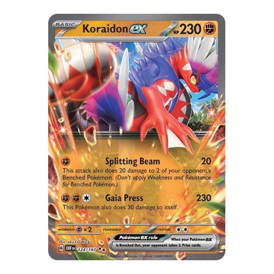 Koraidon ex (OBF) #124/197 Double Rare SV03: Obsidian Flames Pokemon: 2023