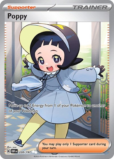 Poppy 220 197 (OBF) #220/197 Ultra Rare (Holofoil Heavily Played) SV03: Obsidian Flames Pokemon: 2023