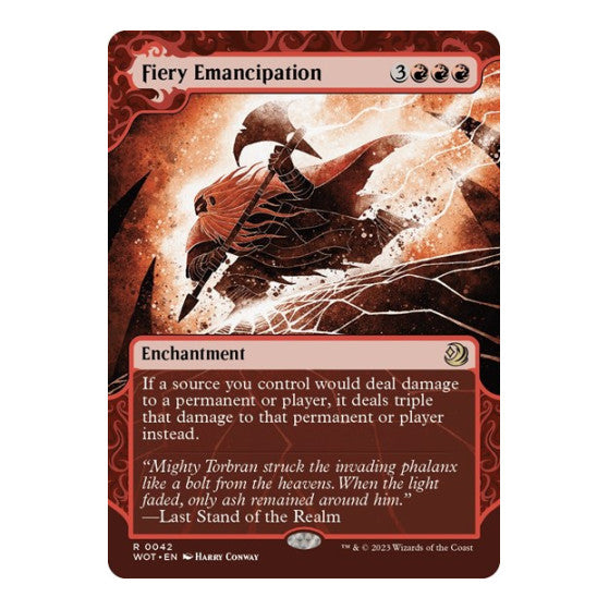 Fiery Emancipation (WOT) #42 Rare (Foil Lightly Played) Wilds of Eldraine: Enchanting Tales Magic: The Gathering: 2023