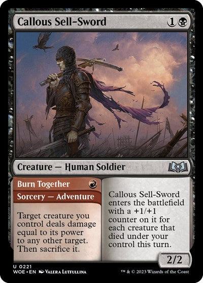 Callous Sell Sword (WOE) #221 Uncommon (Lightly Played) Wilds of Eldraine Magic: The Gathering: 2023