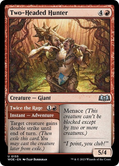 Two Headed Hunter (WOE) #155 Uncommon (Lightly Played) Wilds of Eldraine Magic: The Gathering: 2023
