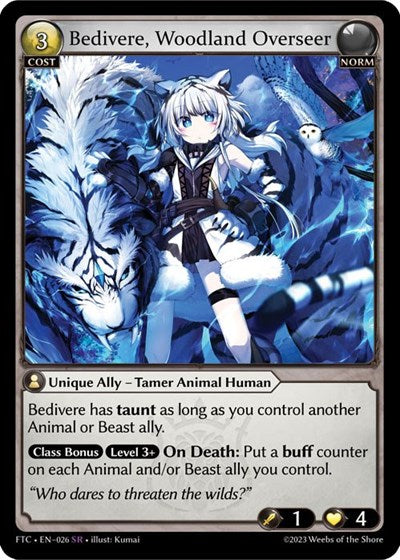 Bedivere, Woodland Overseer (FTC) #026 Super Rare (Lightly Played) Fractured Crown Grand Archive TCG: 2023