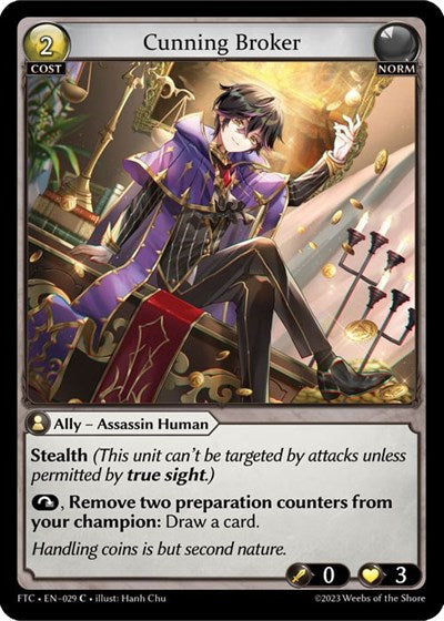Cunning Broker (FTC) #029 Common (Lightly Played) Fractured Crown Grand Archive TCG: 2023