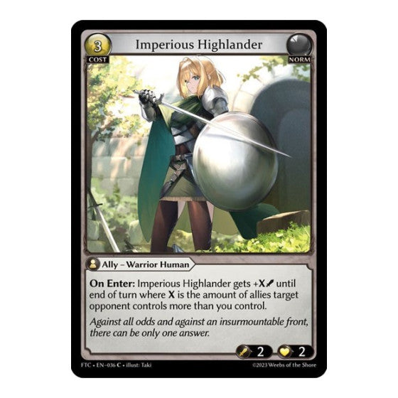 Imperious Highlander (FTC) #036 Common (Lightly Played) Fractured Crown Grand Archive TCG: 2023