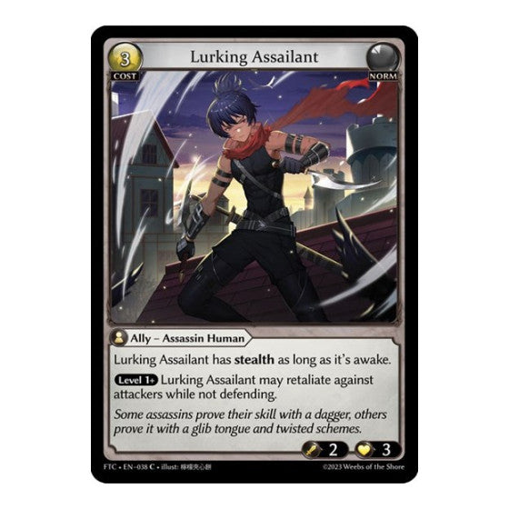 Lurking Assailant (FTC) #038 Common (Lightly Played) Fractured Crown Grand Archive TCG: 2023