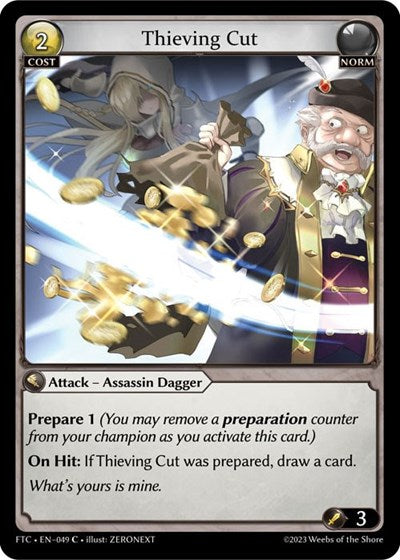 Thieving Cut (FTC) #049 Common (Lightly Played) Fractured Crown Grand Archive TCG: 2023