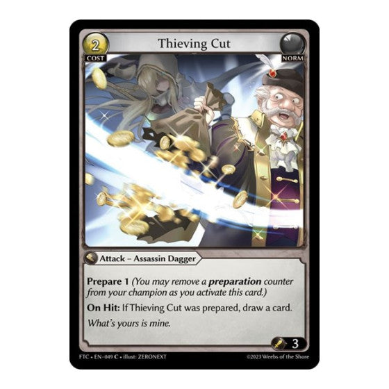 Thieving Cut (FTC) #049 Common (Lightly Played) Fractured Crown Grand Archive TCG: 2023