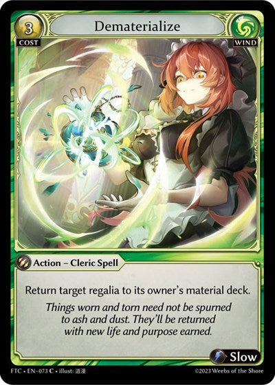 Dematerialize (FTC) #073 Common (Lightly Played) Fractured Crown Grand Archive TCG: 2023