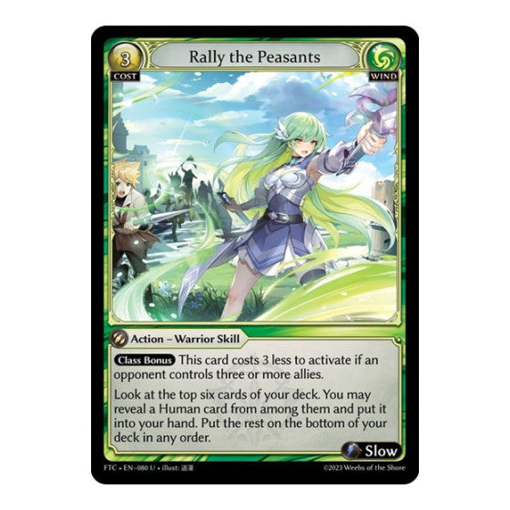 Rally the Peasants (FTC) #080 Uncommon (Lightly Played) Fractured Crown Grand Archive TCG: 2023