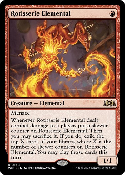 Rotisserie Elemental (WOE) #148 Rare (Lightly Played) Wilds of Eldraine Magic: The Gathering: 2023