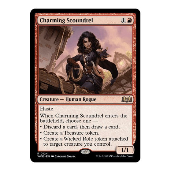 Charming Scoundrel (WOE) #124 Rare (Foil Lightly Played) Wilds of Eldraine Magic: The Gathering: 2023