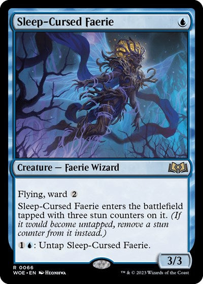 Sleep Cursed Faerie (WOE) #66 Rare (Near Mint) Wilds of Eldraine Magic: The Gathering: 2023