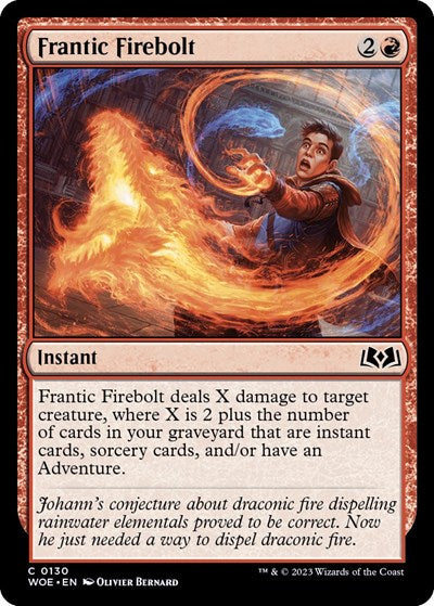 Frantic Firebolt (WOE) #130 Common (Lightly Played) Wilds of Eldraine Magic: The Gathering: 2023