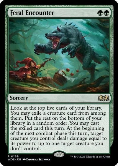 Feral Encounter (WOE) #169 Rare (Lightly Played) Wilds of Eldraine Magic: The Gathering: 2023