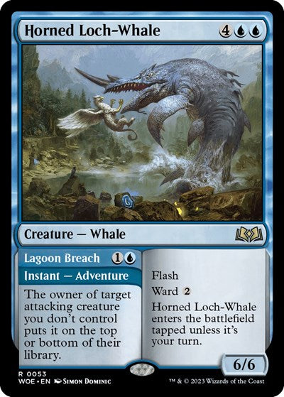 Horned Loch Whale (WOE) #53 Rare (Lightly Played) Wilds of Eldraine Magic: The Gathering: 2023