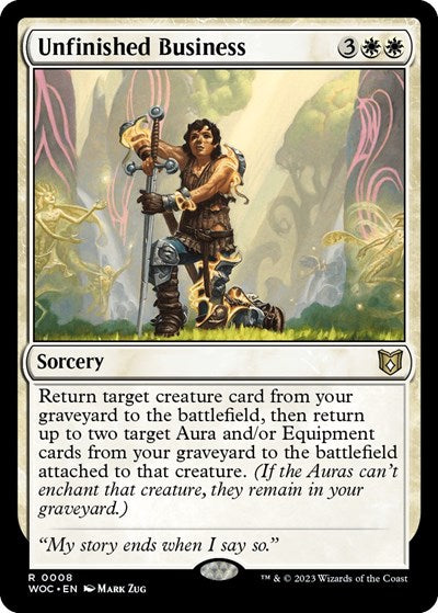 Unfinished Business (WOC) #8 Rare (Near Mint) Commander: Wilds of Eldraine Magic: The Gathering: 2023