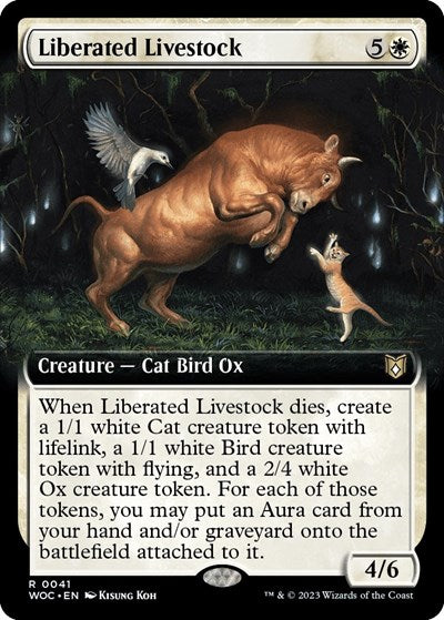 Liberated Livestock Extended Art (WOC) #41 Rare (Near Mint) Commander: Wilds of Eldraine Magic: The Gathering: 2023