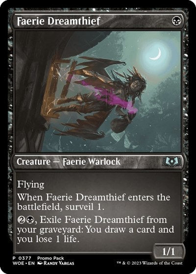 Faerie Dreamthief (PPWOE) #377 Uncommon (Lightly Played) Promo Pack: Wilds of Eldraine Magic: The Gathering: 2023