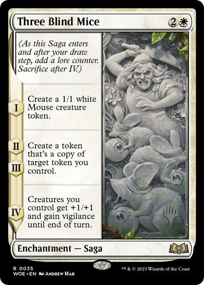 Three Blind Mice (PPWOE) #35p Rare (Near Mint) Promo Pack: Wilds of Eldraine Magic: The Gathering: 2023
