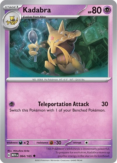 Kadabra (MEW) #064/165 Uncommon (Near Mint) SV: Scarlet & Violet 151 Pokemon: 2023