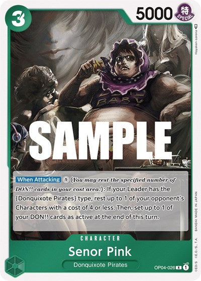 Senor Pink (OP04) #OP04-026 Rare (Foil Near Mint) Kingdoms of Intrigue One Piece Card Game: 2023