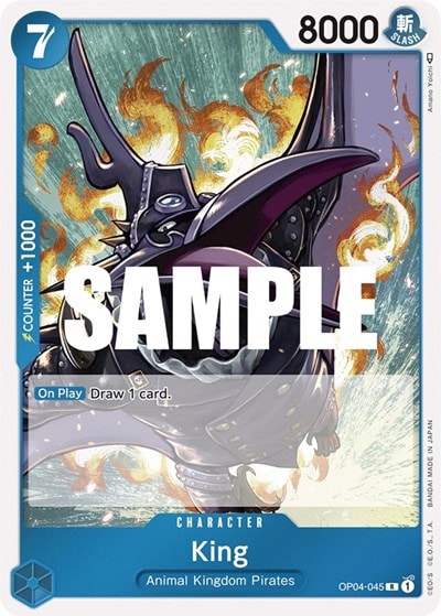 King (OP04) #OP04-045 Rare (Foil Lightly Played) Kingdoms of Intrigue One Piece Card Game: 2023