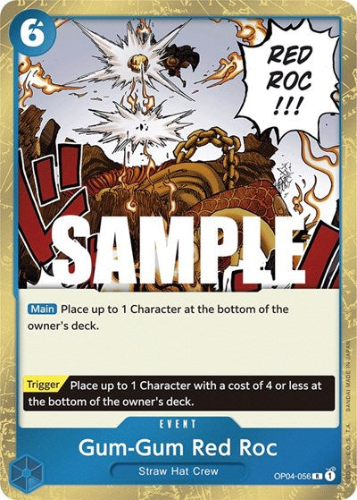 Gum Gum Red Roc (OP04) #OP04-056 Rare (Foil Near Mint) Kingdoms of Intrigue One Piece Card Game: 2023