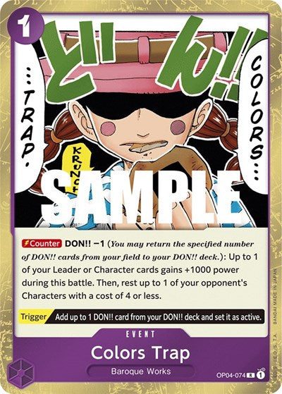 Colors Trap (OP04) #OP04-074 Rare (Foil Near Mint) Kingdoms of Intrigue One Piece Card Game: 2023
