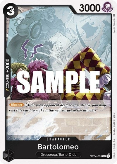 Bartolomeo (OP04) #OP04-089 Rare (Foil Lightly Played) Kingdoms of Intrigue One Piece Card Game: 2023