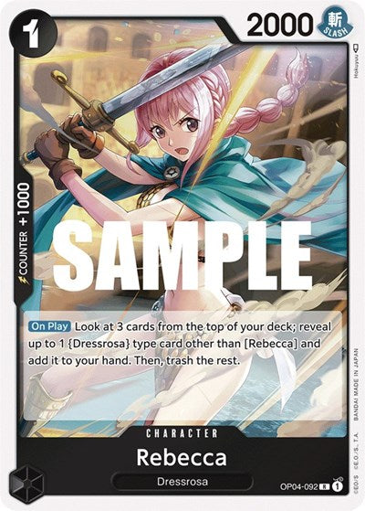 Rebecca 092 (OP04) #OP04-092 Rare (Foil Near Mint) Kingdoms of Intrigue One Piece Card Game: 2023