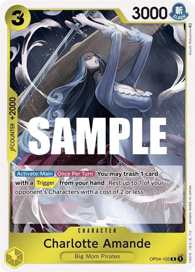 Charlotte Amande (OP04) #OP04-105 Rare (Foil Near Mint) Kingdoms of Intrigue One Piece Card Game: 2023