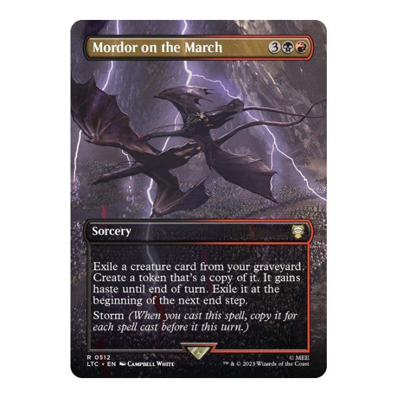Mordor on the March (Borderless) (LTC) #512 Rare (Lightly Played) Commander: The Lord of the Rings: Tales of Middle-earth Magic: The Gathering: 2023