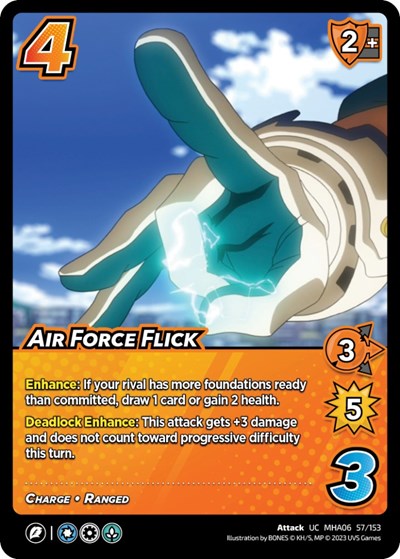 Air Force Flick (MHA6) #57/153 Uncommon (Lightly Played) UniVersus: My Hero Academia: Jet Burn UniVersus: 2023