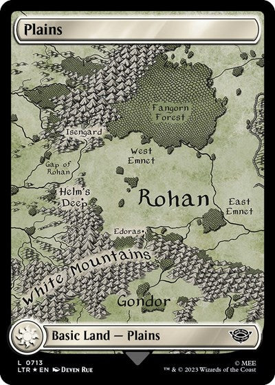 Plains 0713 Surge Foil (LTR) #713 Land (Foil Near Mint) Universes Beyond: The Lord of the Rings: Tales of Middle-earth Magic: The Gathering: 2023