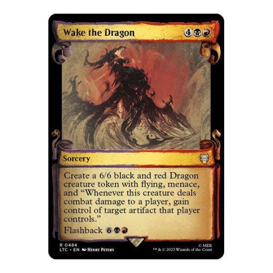 Wake the Dragon (Showcase Scrolls) (LTC) #484 Rare (Foil Near Mint) Commander: The Lord of the Rings: Tales of Middle-earth Magic: The Gathering: 2023