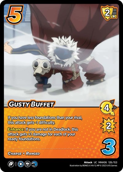 Gusty Buffet (MHA6) #126/153 Uncommon (Lightly Played) UniVersus: My Hero Academia: Jet Burn UniVersus: 2023