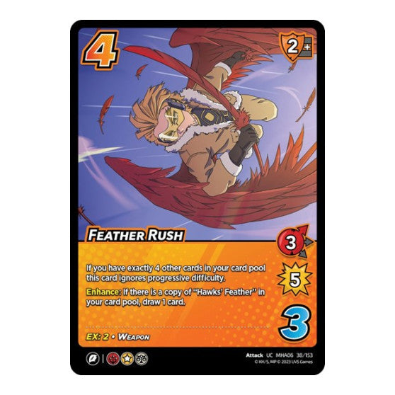 Feather Rush (MHA6) #38/153 Uncommon (Lightly Played) UniVersus: My Hero Academia: Jet Burn UniVersus: 2023