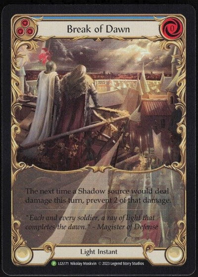 2019 Flesh & Blood TCG: Flesh and Blood: Promo Cards (PR) - Break of Dawn Blue LGS171 (#LGS171, Promo) (Rainbow Foil, Near Mint)