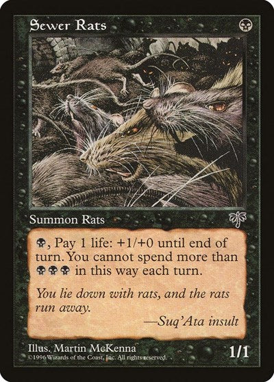 Sewer Rats (MIR) #139 Common (Moderately Played) Mirage Magic: The Gathering: 1996
